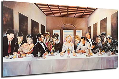 RuiChuangKeJi Nordischer Stil 60x120cm Kein Rahmen Hollywood Legends Last Supper Poster Leinwand Malerei Öldruck Poster Wandkunst Bild für Wohnzimmer Dekor von RuiChuangKeJi