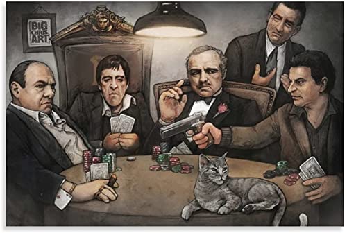 RuiChuangKeJi Wandbild 70x90cm Rahmenlos Scarface Goodfellas Godfather The Sopranos Poster Dekoratives Gemälde Wohnzimmer Poster Schlafzimmer Gemälde von RuiChuangKeJi