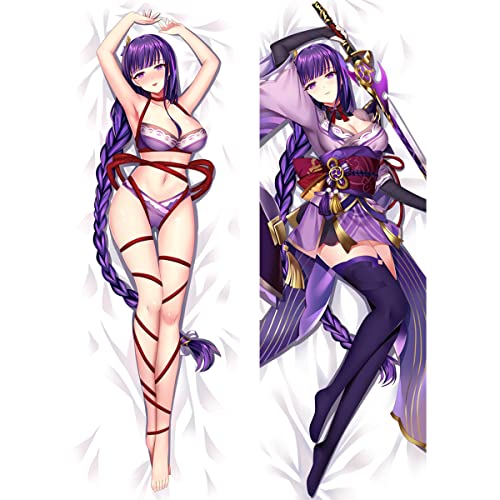 Anime Kissenbezug Manga Kissenhülle Für Genshin Impact Raiden Shogun,Anime Pillowcase Digitaler Doppelseitiger Druck Kissenbezug,Seitenschläferkissen Bezug,Bedding Umarmungskissen Bezu von RuiHao