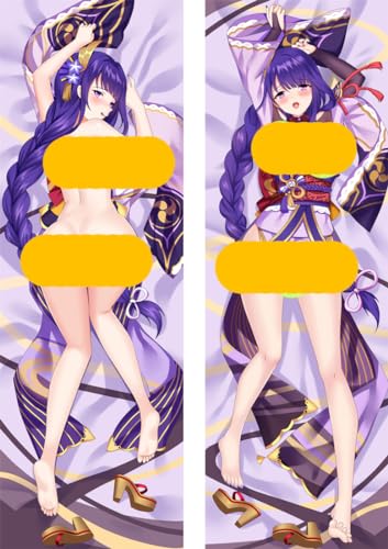 Anime Kissenbezug Manga Kissenhülle Für Genshin Impact Raiden Shogun,Anime Pillowcase Digitaler Doppelseitiger Druck Kissenbezug,Seitenschläferkissen Bezug,Bedding Umarmungskissen Bezu von RuiHao