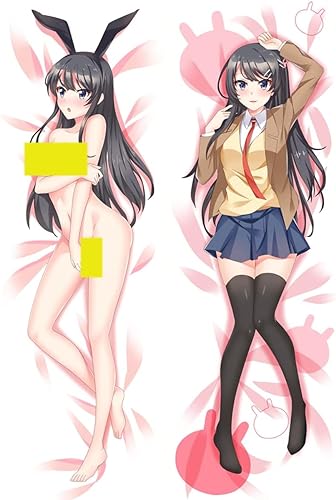 Anime Kissenbezug Manga Kissenhülle Für Rascal Does Not Dream of Bunny Girl Senpai,Anime Pillowcase Digitaler Doppelseitiger Druck Kissenbezug,Seitenschläferkissen Bezug,Bedding Umarmungskissen Bezu von RuiHao