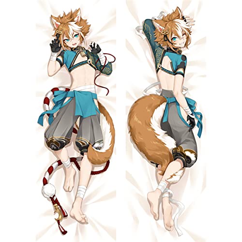 RuiHao Anime Kissenbezug Manga Kissenhülle Für Genshin Impact Gorou,Anime Pillowcase Digitaler Doppelseitiger Druck Kissenbezug,Seitenschläferkissen Bezug,Bedding Umarmungskissen Bezu von RuiHao