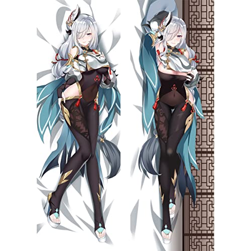 RuiHao Anime Kissenbezug Manga Kissenhülle Für Genshin Impact Shenhe,Anime Pillowcase Digitaler Doppelseitiger Druck Kissenbezug,Seitenschläferkissen Bezug,Bedding Umarmungskissen Bezu von RuiHao