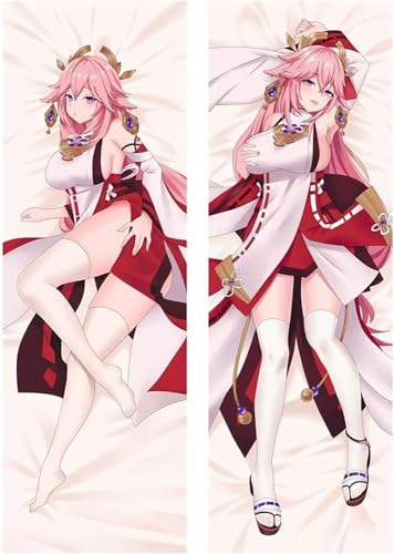RuiHao Anime Kissenbezug Manga Kissenhülle Für Genshin Impact Yae Miko,Anime Pillowcase Digitaler Doppelseitiger Druck Kissenbezug,Seitenschläferkissen Bezug,Bedding Umarmungskissen Bezu von RuiHao