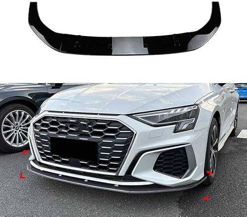 RuiHao Auto Frontstoßstange Lippe Frontspoiler für Au-di A3 S3 8Y 2021-2024,Abriebfest Frontlippe Sport-Performance Spoiler,Dauerhaft Protector Body Zubehör,A-Gloss Black von RuiHao