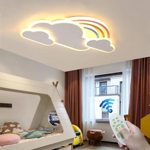 RuiRfh Deckenleuchte LED Kinderzimmer lampe Dimmbar Fernbedienung Deckenlicht Mädchen Junge Schlafzimmer Deckenlampe Moderne Regenbogen Wolke Designer Pendelleuchte Wohnzimmer Esszimmer Bad Kronleucht RuiRfh Deckenleuchte LED Kinderzimmer lampe Dimmbar Fernbedienung Deckenlicht Mädchen Junge Schlafzimmer Deckenlampe Moderne Regenbogen Wolke Designer Pendelleuchte Wohnzimmer Esszimmer Bad Kronleucht von RuiRfh