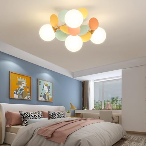 RuiRfh Hängeleuchte 8 Licht G9 Glaskugel Sputnik Kronleuchter mattgolden Mid Century Modern Deckenleuchte verstellbare Vintage Hängeleuchte für Esszimmer Küche Schlafzimmer Bauernhaus Pendellampe (Co von RuiRfh