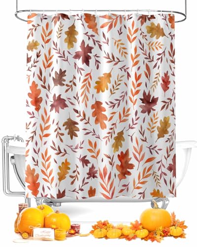 Ruian Store Duschvorhänge für Badezimmer, 183 x 183 cm, Wasserfarben, Herbstblätter, Pflanze, wasserdicht, Badevorhang-Set mit Haken, Retro-Design, waschbar, Badzubehör Ruian Store Duschvorhänge für Badezimmer, 183 x 183 cm, Wasserfarben, Herbstblätter, Pflanze, wasserdicht, Badevorhang-Set mit Haken, Retro-Design, waschbar, Badzubehör von Ruian Store