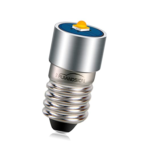 Ruiandsion 1 Stck 3V E10 LED Lampe 3W 3000K Warmweiße LED Ersatzlampe Upgrade für Scheinwerfer Taschenlampen Taschenlampe von Ruiandsion