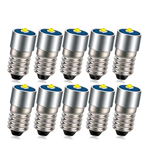 Ruiandsion 10 Stück E10 LED Lampe 3V 3W 2525 1SMDWeiße LED Ersatzlampe Upgrade für Scheinwerfer Taschenlampen Taschenlampe von Ruiandsion