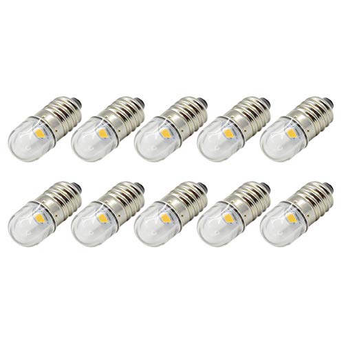 Ruiandsion 10 Stück E10 LED Lampe 4.5V Warmweiß 1W Ersetzen Sie Taschenlampen-Taschenlampenlampen, negative Erde Ruiandsion 10 Stück E10 LED Lampe 4.5V Warmweiß 1W Ersetzen Sie Taschenlampen-Taschenlampenlampen, negative Erde von Ruiandsion