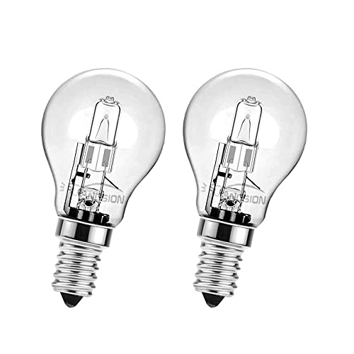 Ruiandsion 2pcs E14 Halogenglühbirnen 42 Watt 220V 230V 250V 110-250V E14 Schraubsockel Warmweiß für Kronleuchter Hängelampen Schrank Mikrowellenherde Lichter von Ruiandsion