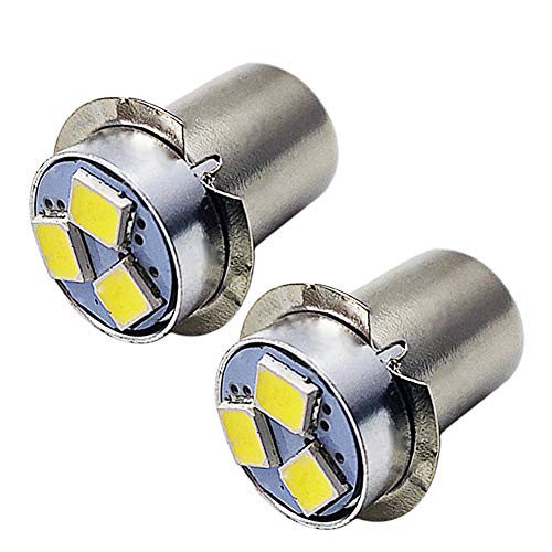 Ruiandsion 2pcs P13.5S LED Lampe 4.5V 2835 3SMD Chips LED Lampe Weiß Upgrade für Taschenlampen Taschenlampen, unpolar von Ruiandsion