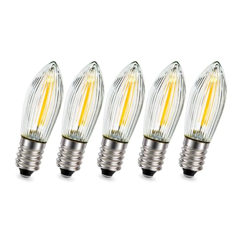 Ruiandsion E10 Kerzenlicht LED Birnen AC 220V Warmweiß E10 Sockel LED Birne für Schrank Garten Balkon Landschaftsbeleuchtung 5er Pack von Ruiandsion