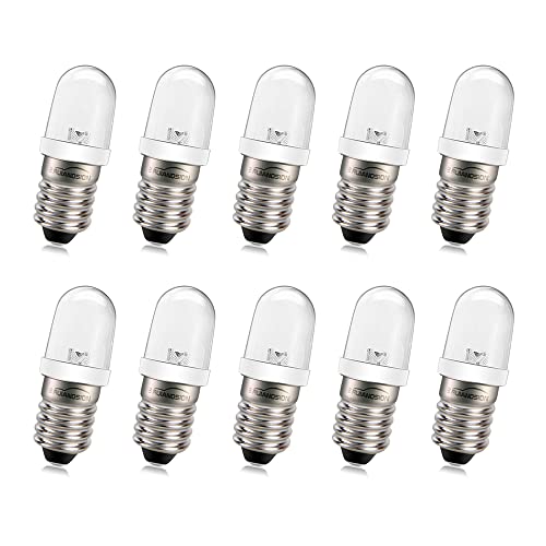 Ruiandsion E10 LED-Glühbirne 220V 230V AC 8mm Schraubsockel Energiesparende LED-Anzeigeleuchte E10 Sockel LED Upgrade Glühbirne, Warmes Weiß (10er Pack) von Ruiandsion