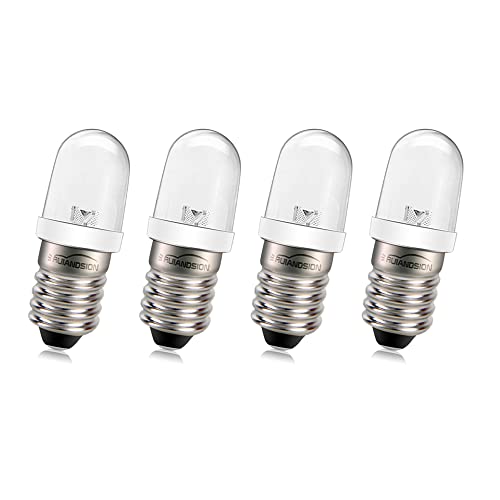 Ruiandsion E10 LED Glühbirne 220V 230V AC 8mm Schraubsockel Energiesparende LED-Anzeigeleuchte E10 Sockel LED Upgrade Glühbirne, Weiß (4er Pack) von Ruiandsion