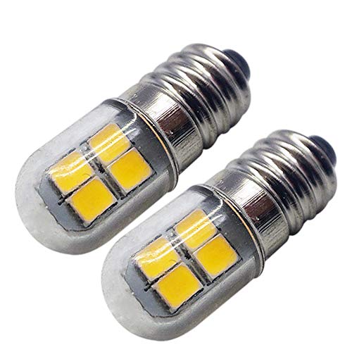 Ruiandsion E10 LED Lampe 4,5V - 6V E10 LED Lampe mit Schraubensockel 2835 8SMD Chips Gelbes Upgrade für Scheinwerfer Taschenlampen Taschenlampe, unpolar (2er Pack) von Ruiandsion