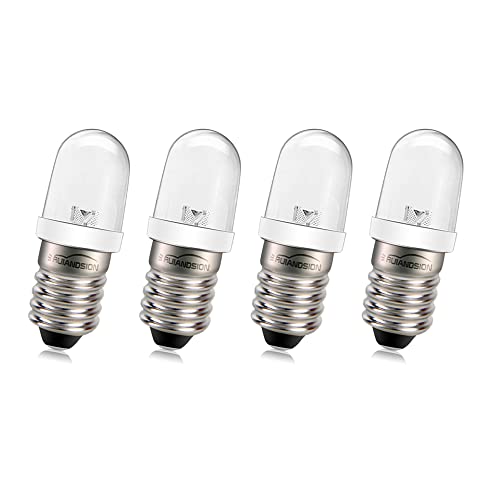 Ruiandsion E10 LED Glühbirne 220V 230V AC 8mm Schraubsockel Energiesparende LED-Anzeigeleuchte E10 Sockel LED Upgrade Glühbirne, Warmes Weiß (4er Pack) von Ruiandsion