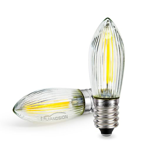 Ruiandsion E10 Nachtlichter LED Filament Chip AC 220V Weiß E10 Sockel LED Birne für Wandschrank Vitrinenleuchten 2er Pack von Ruiandsion