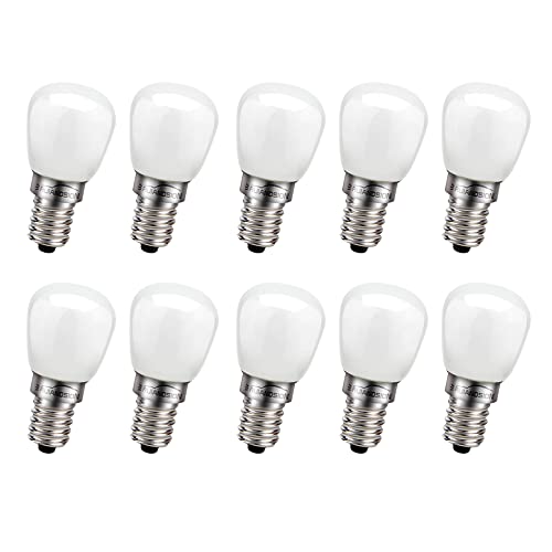 Ruiandsion E14 LED-Glühbirne 220V-240V Salz Lampe Ersatz für Kühlschrank Herd Haube Nähmaschine Beleuchtung, warm weiß (10er Pack) von Ruiandsion