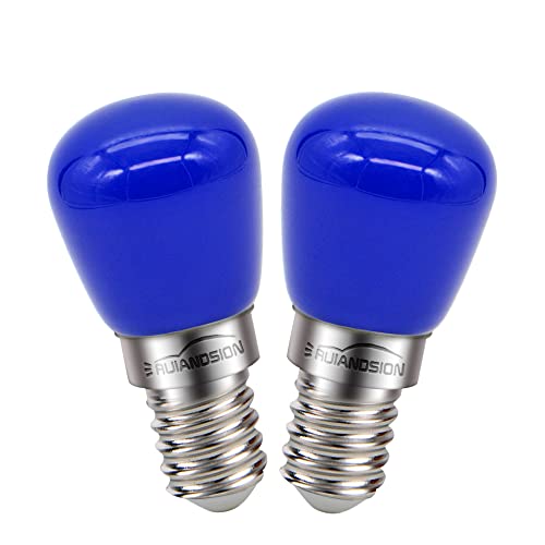 Ruiandsion E14 LED Glühbirne 220V Kühlschrank Birnen Ersatz für Appliance Kühlschrank Dunstabzugshaube, Blau (2er Pack) von Ruiandsion