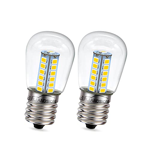 Ruiandsion E17 LED Kühlschrank Glühbirne 220V AC Warmweiß 2835 25SMD LED Klar Glühbirne für Gefrierschrank Decke Hausbeleuchtung Lampe (2er Pack) von Ruiandsion