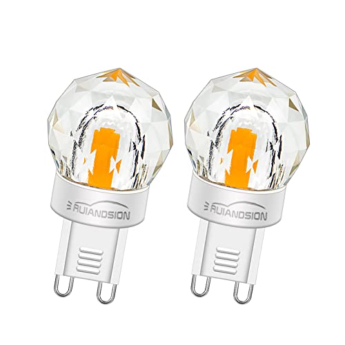 Ruiandsion G9 LED Glühbirne 3W AC 220V - 240V Ersetzt 28W 33W G9 Halogen Glühbirne 300LM Warm White G9 Diamond Shaped Glühbirne für Kronleuchter Heimbeleuchtung, nicht dimmbar (Packung mit 2) von Ruiandsion