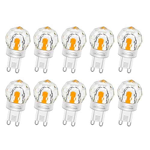 Ruiandsion G9 LED Glühbirne AC 220V - 240V 3W Ersetzt 28W 33W G9 Halogen Glühbirne 300LM Warm White G9 Diamond Shaped Glühbirne für Kronleuchter Heimbeleuchtung, nicht dimmbar (Packung mit 10) von Ruiandsion