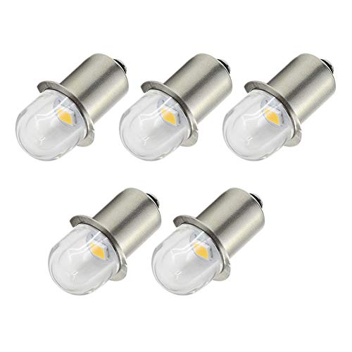 Ruiandsion Upgrade LED Taschenlampen P13.5S Sockel Warmweiße LED Lampen 4,5V Ersatz für Scheinwerfer Taschenlampen-Taschenlampen, unpolar (5er Pack) von Ruiandsion