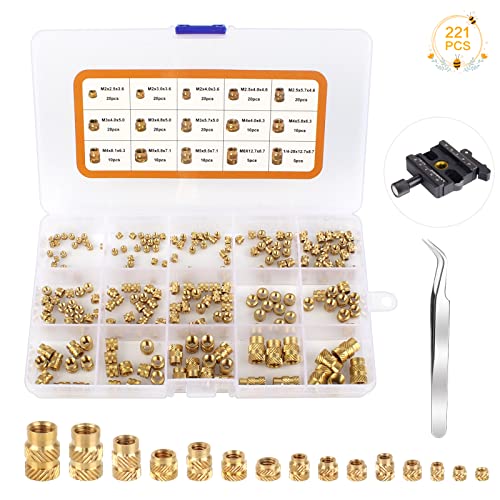 Ruicaifu 221 Stück Gewindeeinsatz M2 M2.5 M3 M4 M5 M6 Einpressmutter Messing Innengewinde Rändelmuttern Gerändeltes Gewindeeinsatz für Kunststoffteile durch Wärme oder Ultraschall in 3D-Drucker Teile Ruicaifu 221 Stück Gewindeeinsatz M2 M2.5 M3 M4 M5 M6 Einpressmutter Messing Innengewinde Rändelmuttern Gerändeltes Gewindeeinsatz für Kunststoffteile durch Wärme oder Ultraschall in 3D-Drucker Teile von Ruicaifu