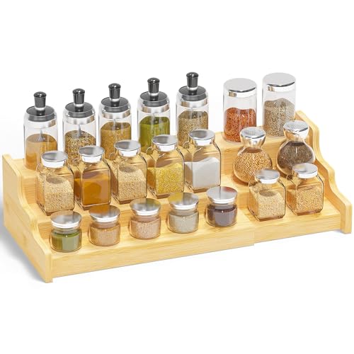 Ruichang 3-stöckiges Ausziehbar Gewürzregal Stehend, Gewürz Organizer Gewürzgläser Organizer Spice Rack Gewürzregale für Küchen, Schrank (Natur) von Ruichang