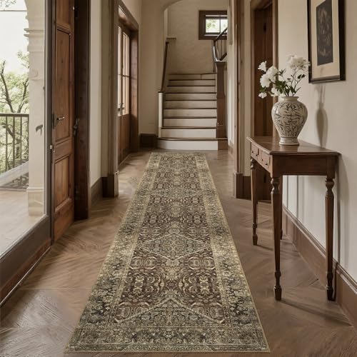 Ruicharm Waschbarer Läufer, 5 x 25 cm: Vintage, Boho, orientalisch, lang, Teppichläufer für Flur, Eingangsbereich, rutschfest, weich, niedriger Flor, dünne Matte für Küche, Badezimmer, Schlafzimmer Ruicharm Waschbarer Läufer, 5 x 25 cm: Vintage, Boho, orientalisch, lang, Teppichläufer für Flur, Eingangsbereich, rutschfest, weich, niedriger Flor, dünne Matte für Küche, Badezimmer, Schlafzimmer von Ruicharm