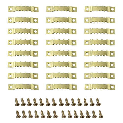 Ruidee 100 Stück Sägezahn-Bilderrahmen-Aufhänger Bildaufhänger Leinwand Aufhänger Bilderrahmen Halterung für Heimdekoration Hängehaken für Bilderrahmen （Gold） von Ruidee
