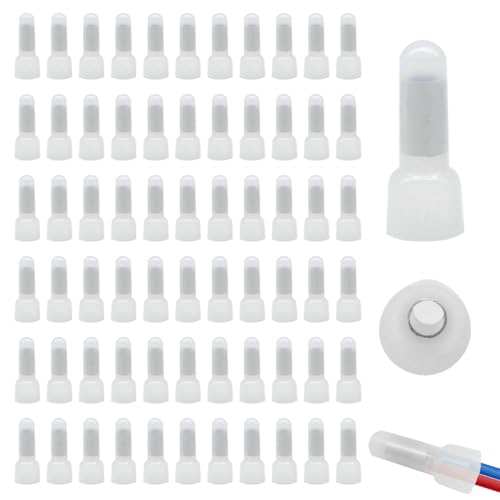 Ruidee 100 Stück Verbinder mit geschlossenem Ende CE1 Gauge Fine Crimp Kabel Klemmverbinder Nylon Geschlossenes Terminal Crimp Schnellverbinder zum Crimpen Cap Terminals (CE1) von Ruidee