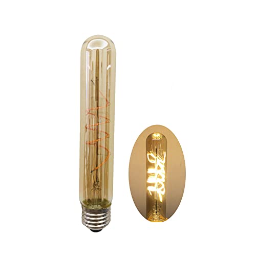 Ruihua 1Stück T30 7W Dimmbare Edison LED Glühbirne 185MM Röhrenförmige Bernstein Glas Beleuchtung Warmweiß 2700K 700LM Vintage Retro Lampe Schraubverschluss E27 von Ruihua