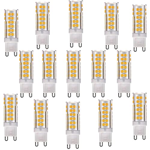 Ruihua G9 9W LED Glühbirne,Entspricht 85W Halogenlampe,3000K Warmweiß Nicht Dimmbar G9 LED Lampen 360° Abstrahlwinkel 850LM AC220-240V,15 Packungen von Ruihua