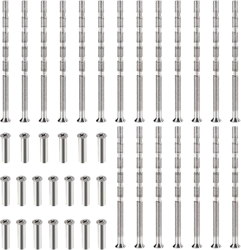 M3 Verbindung Schrauben mit Hülsen, Hülsenschrauben Vernickelter Stahl Verbindungsschrauben, mit Hülsen Abreißschraube für Türgriff, Schubladen,Schrank,Schlüsselloch,20 Stück von Ruikcoll