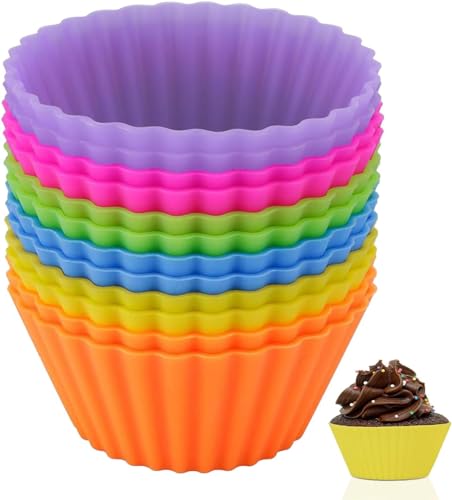 Ruikcoll Muffinform Silikon,Cupcake-Formen,wiederverwendbare Silikon Backformen Muffin-Formen,12 Stück von Ruikcoll