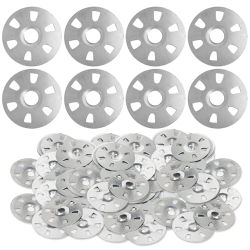 Ruikcoll Unterlegscheiben Fliesenträger, Dämmstoffteller, Verzinkter Stahl-Isolierung, 100 Stück, 35mm Durchmesser von Ruikcoll