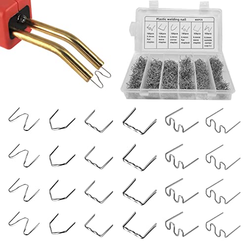 Kunststoff Schweißgerät 600 Stück Schweißstäbe Klammern Edelstahl Hot Staples 0,8mm / 0,6mm Stoßstangen Reparatur set Heiße Heftklammern für Autostoßstange Rissreparatur von Ruikdly