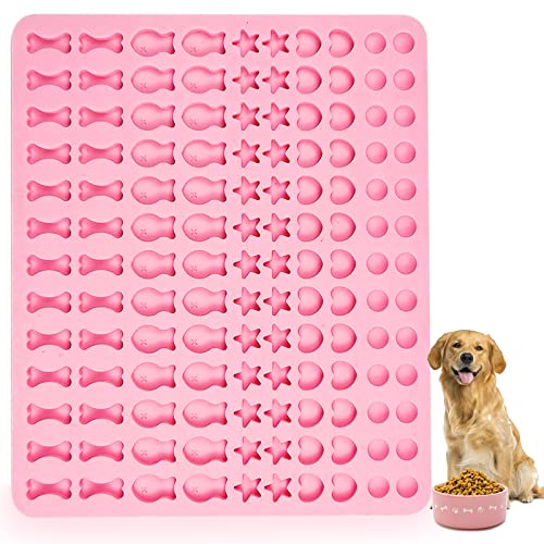 Silikon Backmatte Hundeleckerli Backmatte Hundekekse Mini Backunterlage für Backofen Backform für Hundeleckerli Wiederverwendbare Backunterlage für den Backofen Pralinenform Backpapier(Rosa) von Ruikdly