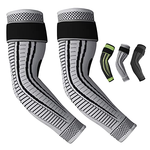 Ruilala Ellenbogenbandage Kompression für Damen Herren Atmungsaktive Ellenbogen Bandagen 2 Stück Rutschfeste Ellenbogenstütze für Tennisarm, Golferarm, Sport, Arthritis, Sehnenentzündung (Grau, L) Ruilala Ellenbogenbandage Kompression für Damen Herren Atmungsaktive Ellenbogen Bandagen 2 Stück Rutschfeste Ellenbogenstütze für Tennisarm, Golferarm, Sport, Arthritis, Sehnenentzündung (Grau, L) von Ruilala