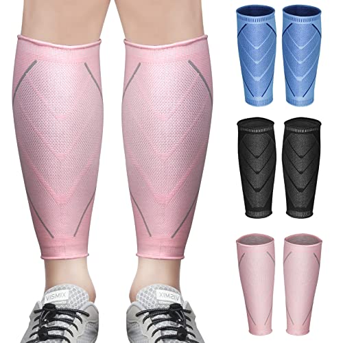 Wadenbandage Kompression Wadenstütze 2 Stück Waden Kompressionsstrümpfe Ohne Fuß für Damen Herren Calf Sleeves Zur Schmerzlinderung, Erholung Beim, Training, Radfahren, Laufen (Rosa, S) von Ruilala