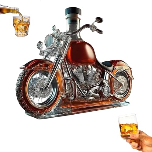 Libiyi V-Twin-Reserve, Whiskyflasche im Motorrad Stil, Oktoberfest Motorradweinkanter füR MäNner Dad Motorradliebhaber, Die mit Rebellion BrüLlt (1) von Ruileyou