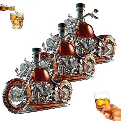 Libiyi V-Twin-Reserve, Whiskyflasche im Motorrad Stil, Oktoberfest Motorradweinkanter füR MäNner Dad Motorradliebhaber, Die mit Rebellion BrüLlt (3) von Ruileyou