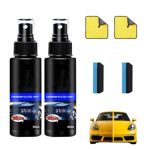 Renovierungsspray für verchromte Teile, Instant Rust Removal, Surface Protection, Neutral Ingredients, Works on Any Chrome, Cleaning & Polishing & Scratch Restoring (*2) von Ruileyou