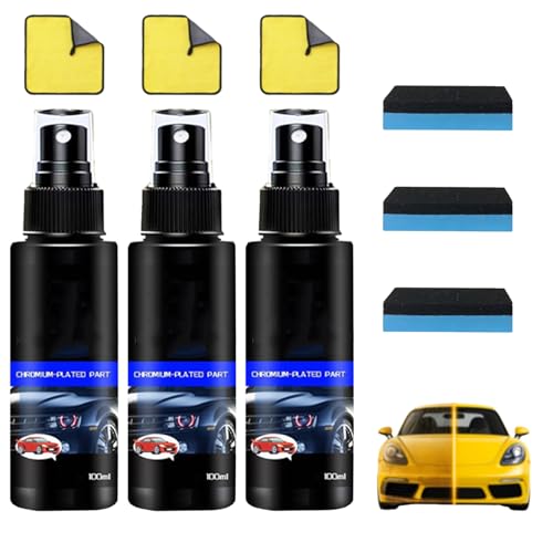 Renovierungsspray für verchromte Teile, Instant Rust Removal, Surface Protection, Neutral Ingredients, Works on Any Chrome, Cleaning & Polishing & Scratch Restoring (*3) von Ruileyou