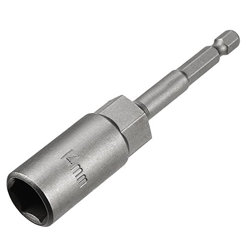 Ruilogod 1/4 Zoll Quick Change Shank Cr-V 14mm Hex-Steckschlüssel, 4 Inch Länge von Ruilogod