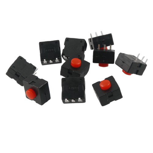Ruilogod 10 Stück 3 Pin einreihig Taschenlampe Red Push Button Switch DC 30V 1A Schwarz Ruilogod 10 Stück 3 Pin einreihig Taschenlampe Red Push Button Switch DC 30V 1A Schwarz von Ruilogod