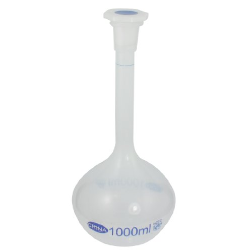 Ruilogod 1000ml langer Nacken Klarer weißer Kunststoff Volumetrische Messkolben von Ruilogod